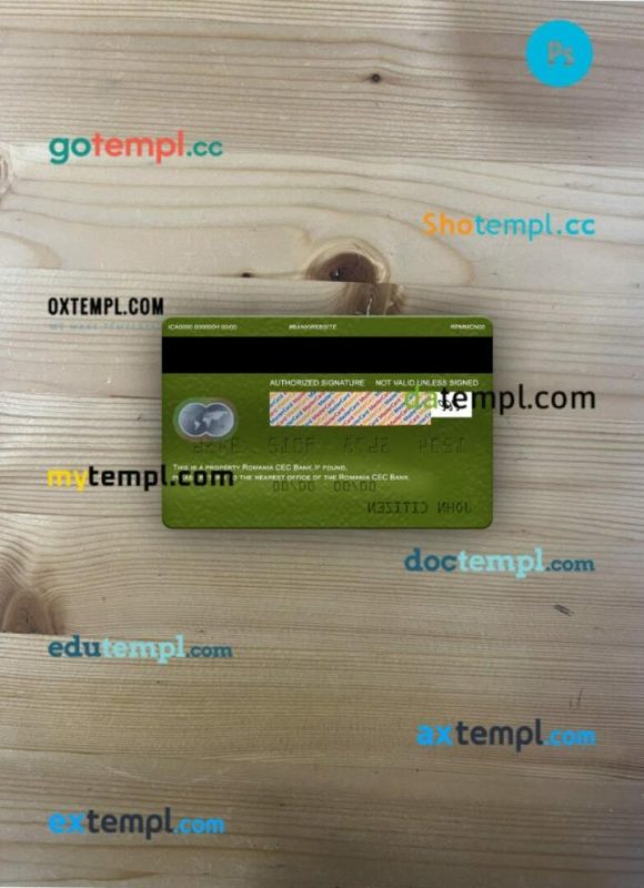 Romania CEC Bank mastercard PSD scan and photo taken image, 2 in 1 - Image 2