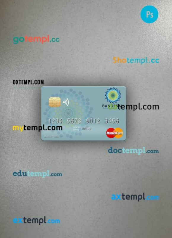 Salvador Bandesal Bank mastercard PSD scan and photo taken image, 2 in 1