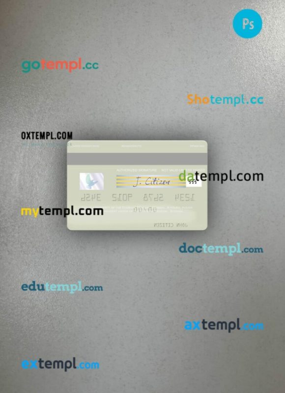 Senegal Ecobank Sénégal visa debit card PSD scan and photo-realistic snapshot, 2 in 1 - Image 2