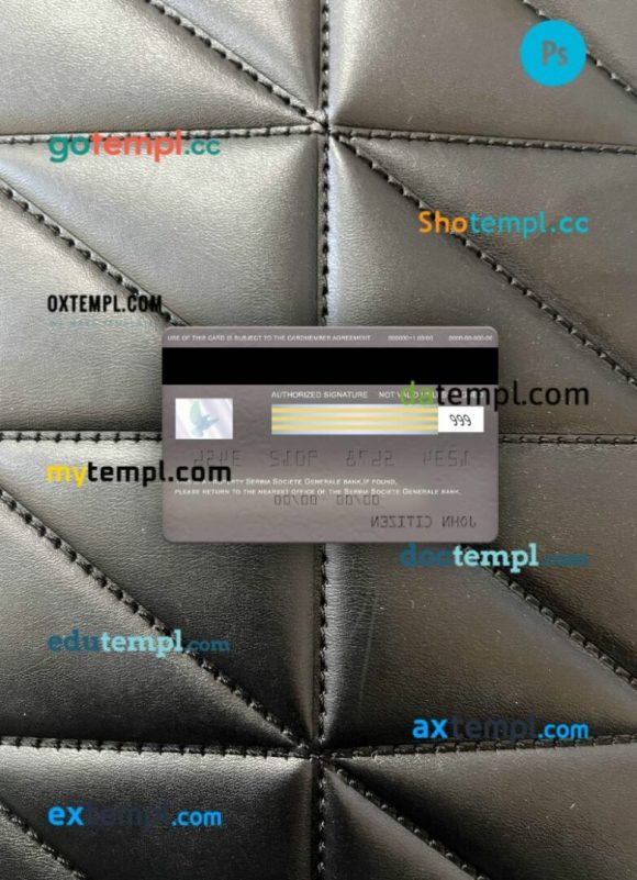 Serbia Societe Generale bank visa platinum card PSD scan and photo-realistic snapshot, 2 in 1 - Image 2