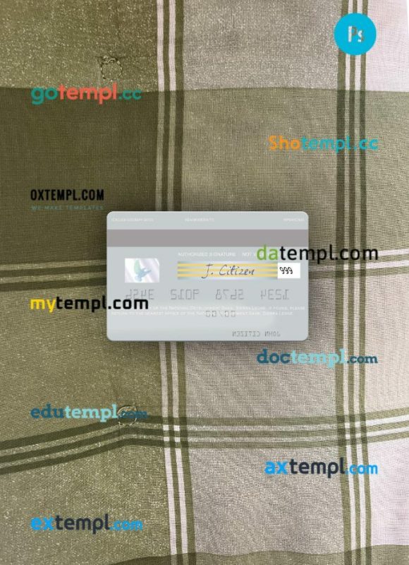 Sierra Leone National Development Bank visa debit card PSD scan and photo-realistic snapshot, 2 in 1 - Image 2