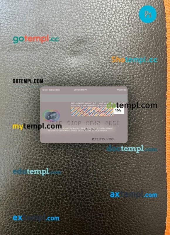 Slovenia Addiko Bank mastercard PSD scan and photo taken image, 2 in 1 - Image 2