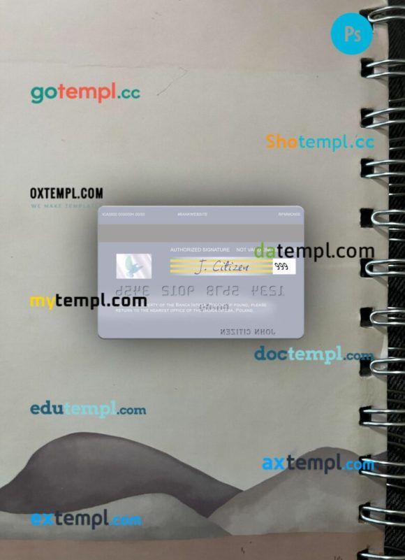 Slovenia Addiko Bank visa debit card PSD scan and photo-realistic snapshot, 2 in 1 - Image 2