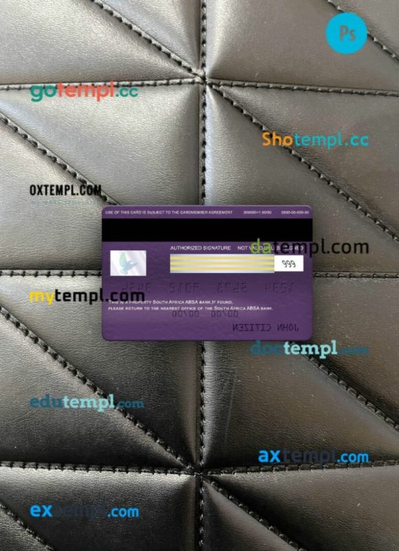 South Africa ABSA bank visa classic card PSD scan and photo-realistic snapshot, 2 in 1 - Image 2