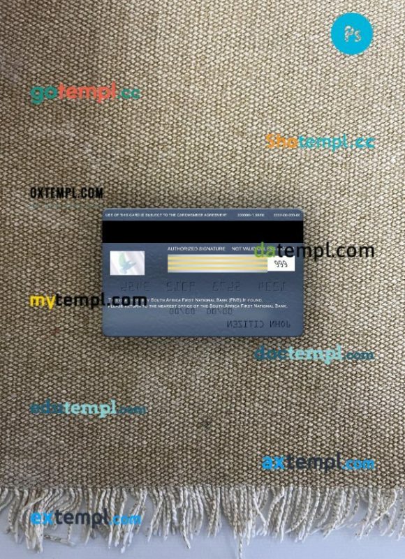 South Africa First National Bank (FNB) visa electron card PSD scan and photo-realistic snapshot, 2 in 1 - Image 2
