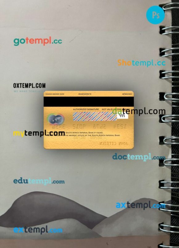South Africa Imperial Bank mastercard PSD scan and photo taken image, 2 in 1 - Image 2