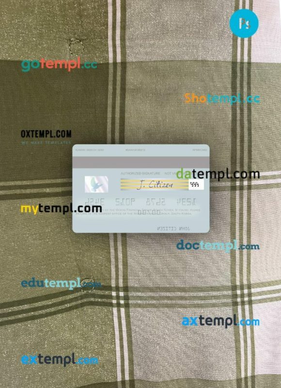 South Korea Woori Financial Group visa debit card PSD scan and photo-realistic snapshot, 2 in 1 - Image 2