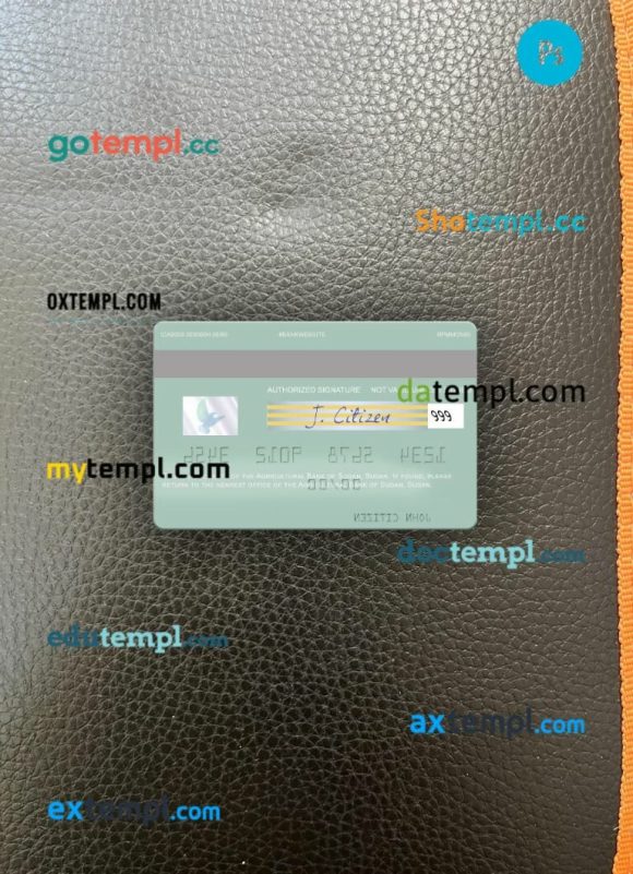Sudan The Agricultural Bank of Sudan visa debit card PSD scan and photo-realistic snapshot, 2 in 1 - Image 2