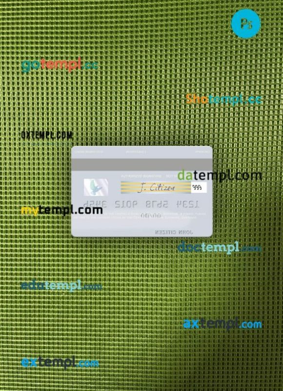 Suriname Centrale Bank van Suriname visa debit card PSD scan and photo-realistic snapshot, 2 in 1 - Image 2