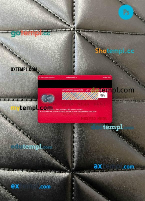 Switzerland UBS bank mastercard PSD scan and photo taken image, 2 in 1 - Image 2