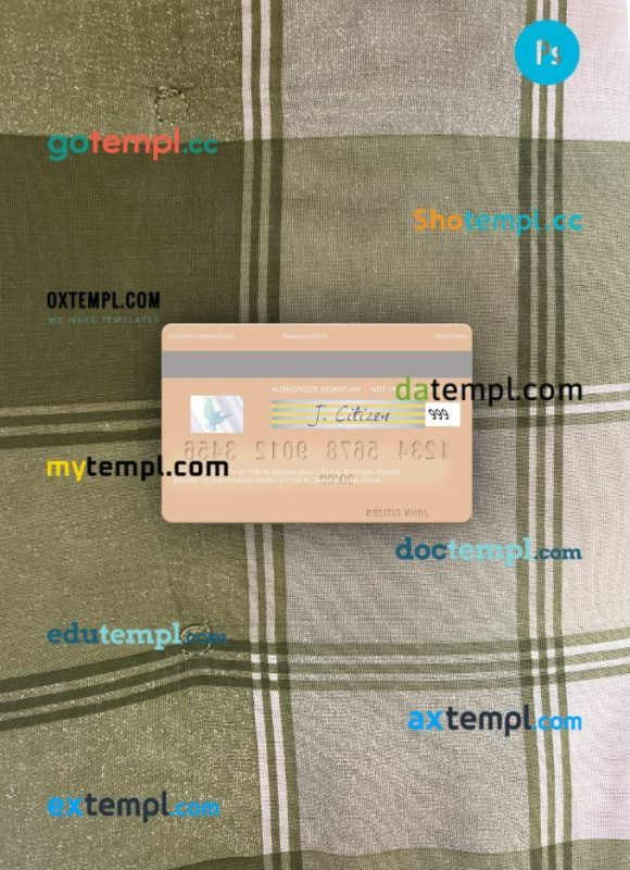 Syria Al Baraka Bank visa debit card PSD scan and photo-realistic snapshot, 2 in 1 - Image 2