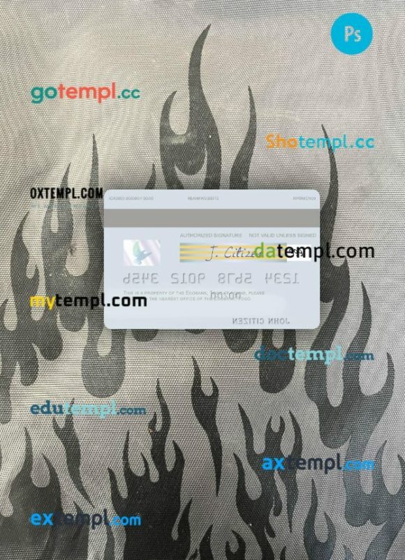 Togo Ecobank visa debit card PSD scan and photo-realistic snapshot, 2 in 1 - Image 2