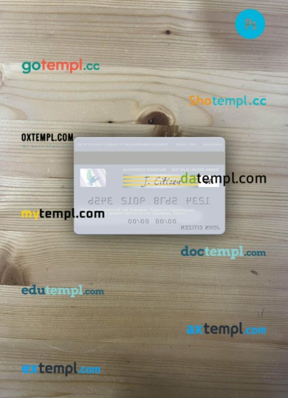 Turkey Odeabank visa debit card PSD scan and photo-realistic snapshot, 2 in 1 - Image 2