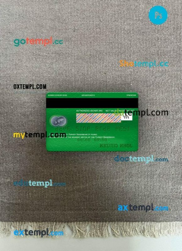 Turkey Sekerbank mastercard PSD scan and photo taken image, 2 in 1 - Image 2