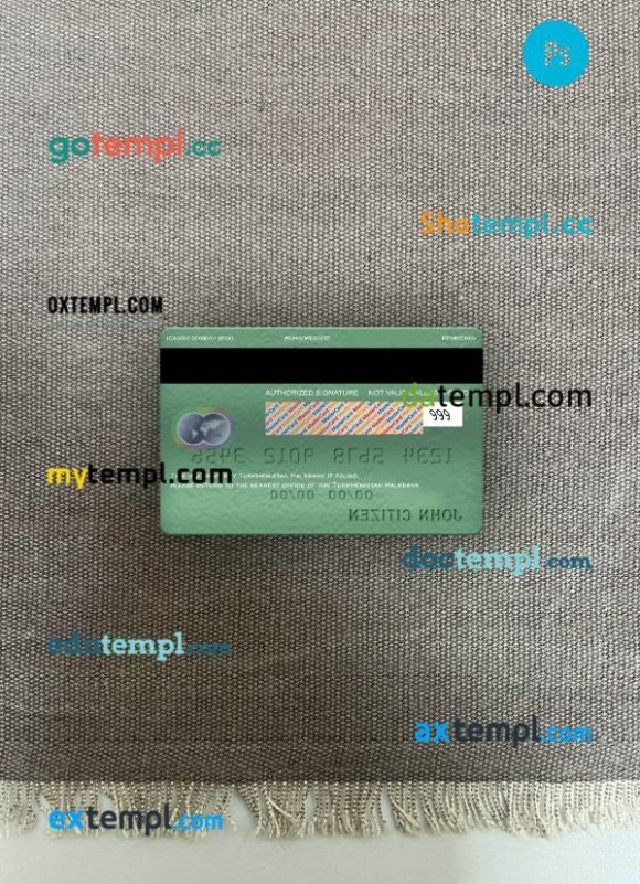 Turkmenistan Halkbank mastercard PSD scan and photo taken image, 2 in 1 - Image 2
