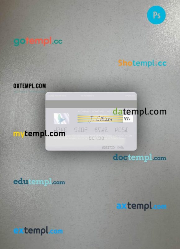 Tuvalu National Bank of Tuvalu visa debit card PSD scan and photo-realistic snapshot, 2 in 1 - Image 2