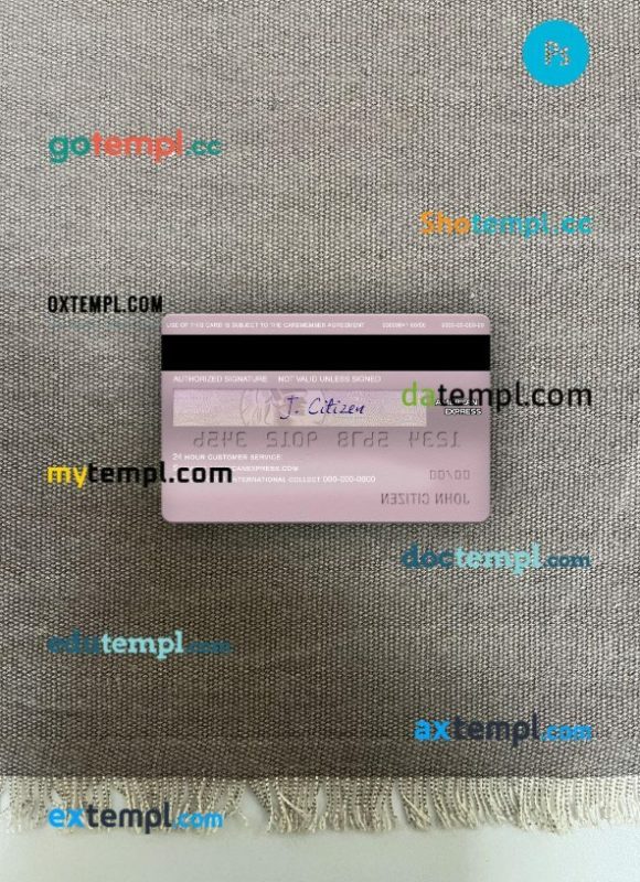 USA ADP Earnings bank AMEX rose gold card PSD scan and photo-realistic snapshot, 2 in 1 - Image 2