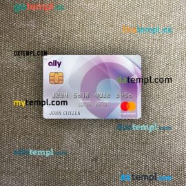 USA Ally bank mastercard PSD scan and photo taken image, 2 in 1