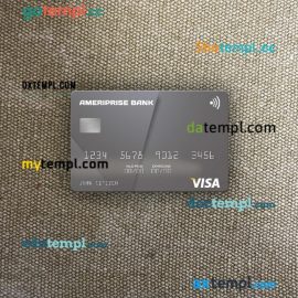 USA Ameriprise Bank visa card PSD scan and photo-realistic snapshot, 2 in 1