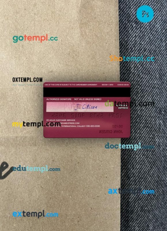 USA BB&T Corp. bank AMEX business plum card PSD scan and photo-realistic snapshot, 2 in 1 - Image 2