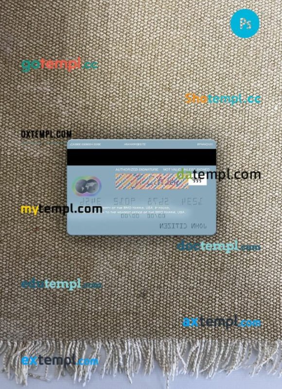 USA BMO Harris Bank mastercard PSD scan and photo taken image, 2 in 1 - Image 2