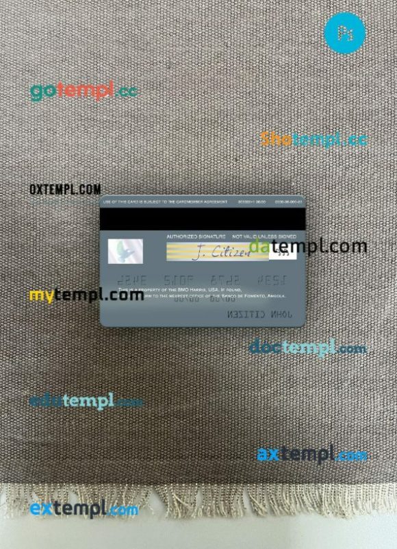USA BMO Harris Bank visa card PSD scan and photo-realistic snapshot, 2 in 1 - Image 2