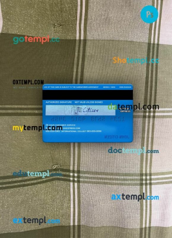 USA Bank of America AMEX business card PSD scan and photo-realistic snapshot, 2 in 1 - Image 2
