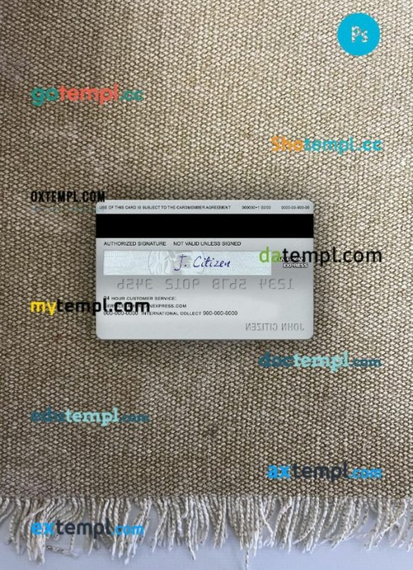USA Bank of New York Mellon AMEX everyday card PSD scan and photo-realistic snapshot, 2 in 1 - Image 2
