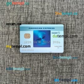USA Commerce bank AMEX blue cash everyday card PSD scan and photo-realistic snapshot, 2 in 1
