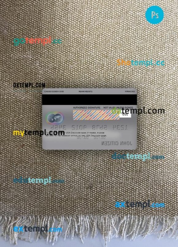 USA Discover bank mastercard PSD scan and photo taken image, 2 in 1 - Image 2
