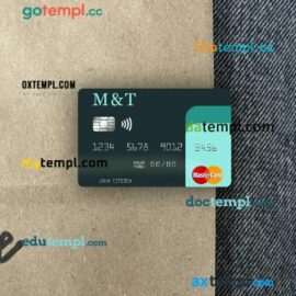 USA M&T Bank mastercard PSD scan and photo taken image, 2 in 1
