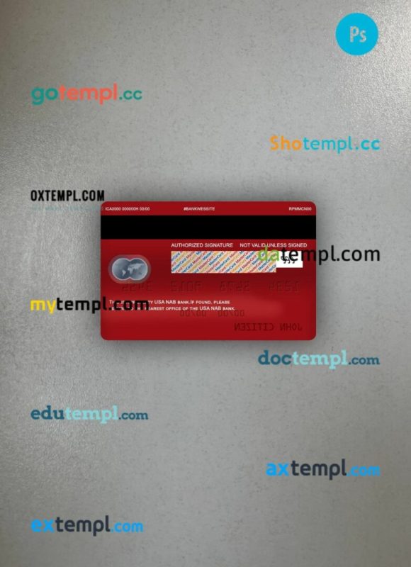 USA NAB bank mastercard PSD scan and photo taken image, 2 in 1 - Image 2