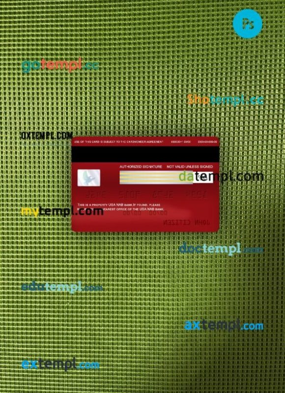 USA NAB bank visa signature card PSD scan and photo-realistic snapshot, 2 in 1 - Image 2