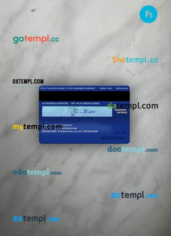USA Navy Federal Union bank AMEX blue cash preferred PSD scan and photo-realistic snapshot, 2 in 1 - Image 2