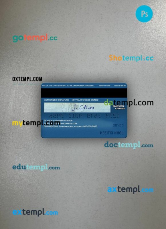 USA North Carolina BB&T Corp. bank AMEX blue cash preferred card PSD scan and photo-realistic snapshot, 2 in 1 - Image 2