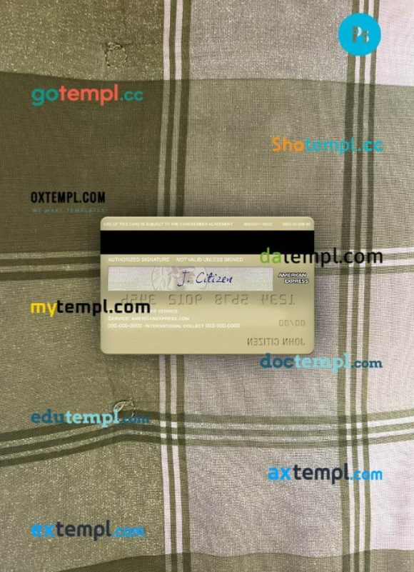 USA Ohio SUTTON bank AMEX Membership Rewards Credit Card PSD scan and photo-realistic snapshot, 2 in 1 - Image 2