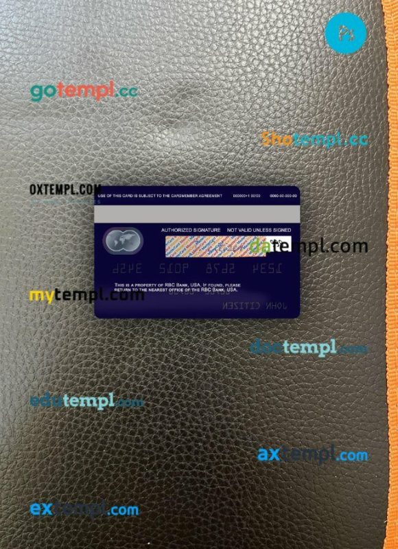 USA RBC Bank mastercard PSD scan and photo taken image, 2 in 1 - Image 2