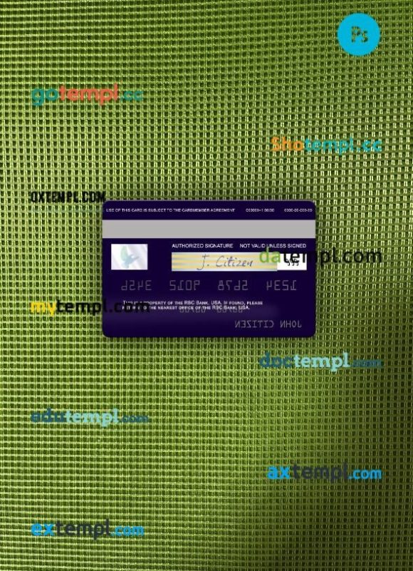 USA RBC Bank visa card PSD scan and photo-realistic snapshot, 2 in 1 - Image 2