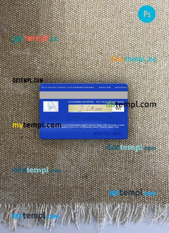 USA Raymond James Financial Bank visa card PSD scan and photo-realistic snapshot, 2 in 1 - Image 2