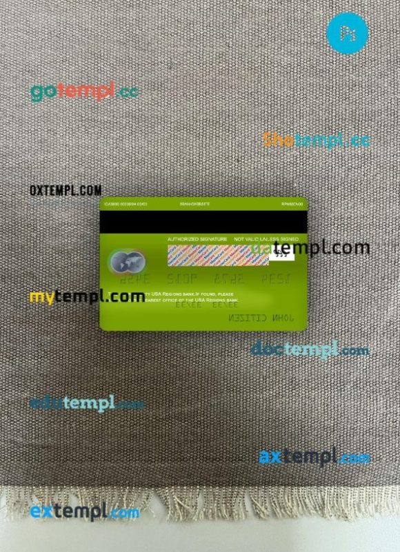 USA Regions bank mastercard PSD scan and photo taken image, 2 in 1 - Image 2