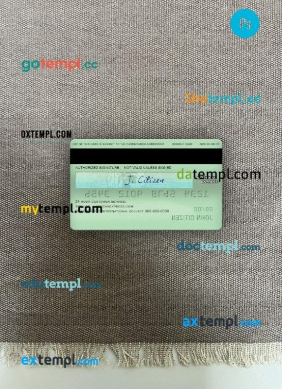 USA State Street Corporation bank AMEX green corporate card PSD scan and photo-realistic snapshot, 2 in 1 - Image 2