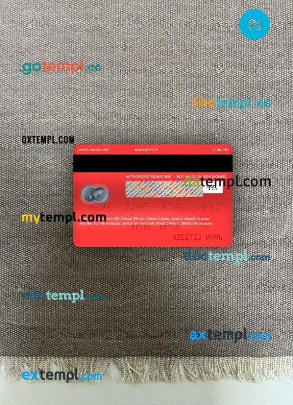 USA Texas 5Point Credit Union bank mastercard PSD scan and photo taken image, 2 in 1 - Image 2