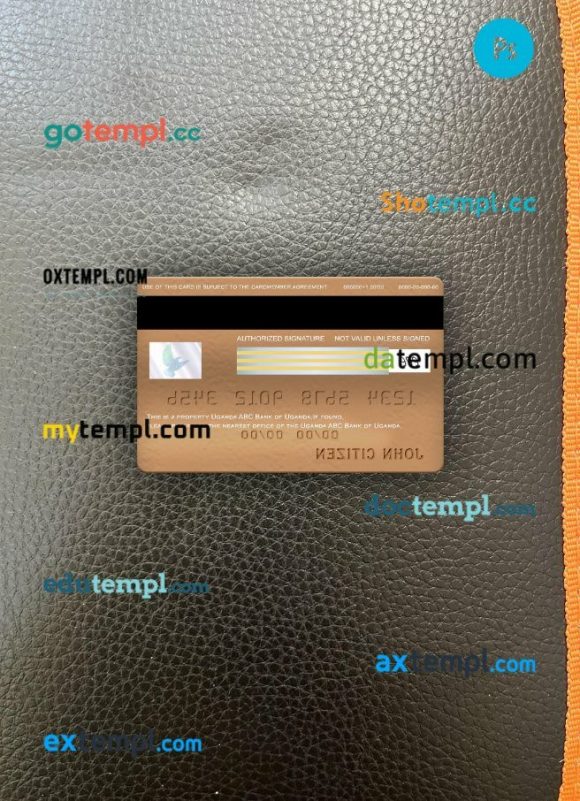 Uganda ABC Bank of Uganda visa electron card PSD scan and photo-realistic snapshot, 2 in 1 - Image 2