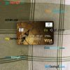 Ukraine Oshadbank visa gold card PSD scan and photo-realistic snapshot, 2 in 1
