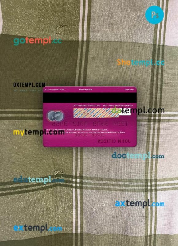 United Kingdom Revolut mastercard PSD scan and photo taken image, 2 in 1 - Image 2