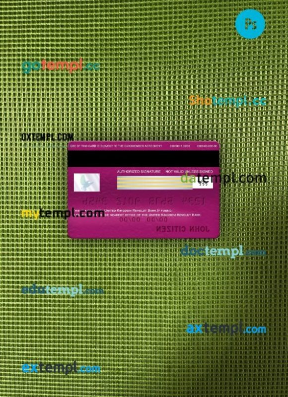 United Kingdom Revolut visa card PSD scan and photo-realistic snapshot, 2 in 1 - Image 2