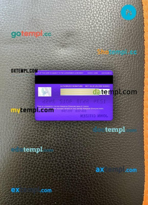 United Kingdom Starling bank visa electron card PSD scan and photo-realistic snapshot, 2 in 1 - Image 2