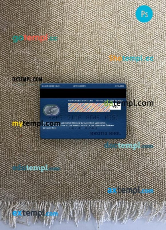 Uzbekistan Qishloq Qurilish Bank mastercard PSD scan and photo taken image, 2 in 1 - Image 2