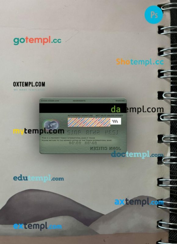 Yemen International bank mastercard PSD scan and photo taken image, 2 in 1 - Image 2