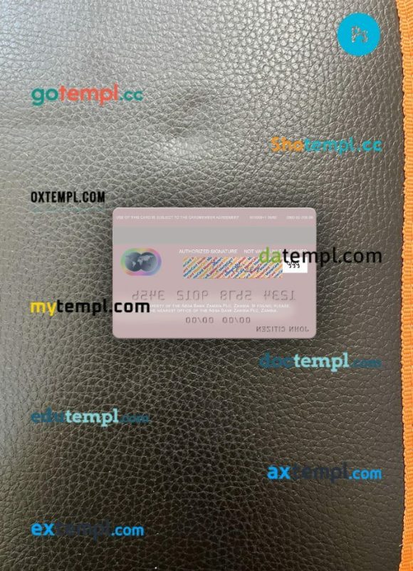 Zambia Absa Bank Zambia Plc mastercard PSD scan and photo taken image, 2 in 1 - Image 2